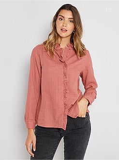 Camisa em gaze de algodão - Kiabi