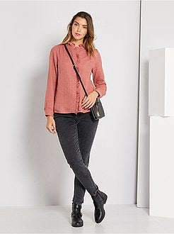 Camisa em gaze de algodão - Kiabi