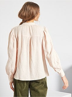 Camisa em gaze de algodão - Kiabi