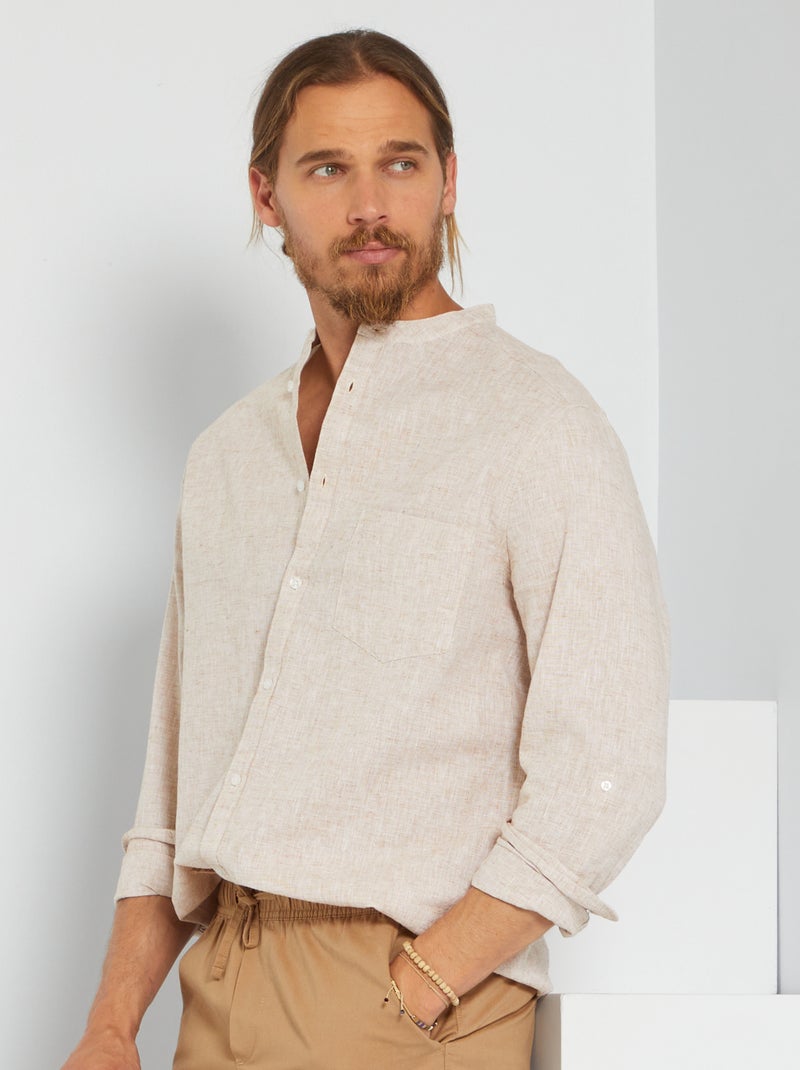 Camisa em linho AMARELO - Kiabi