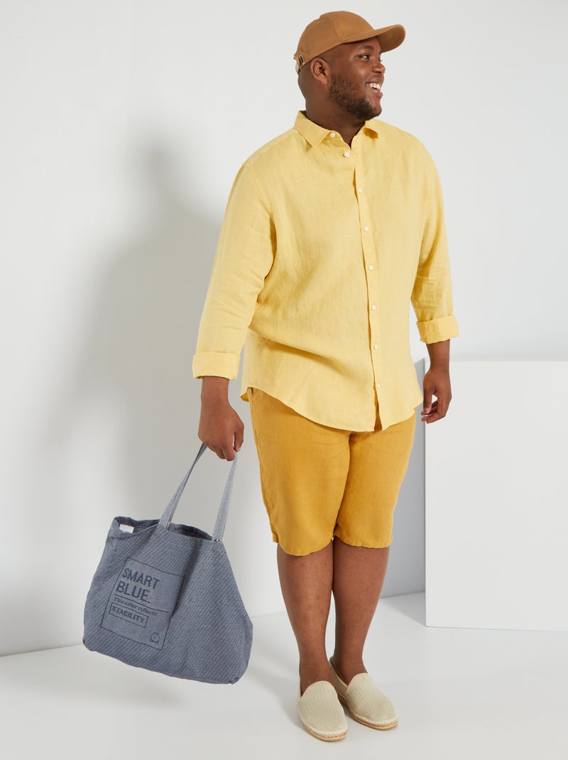 Camisa em linho Amarelo - Kiabi