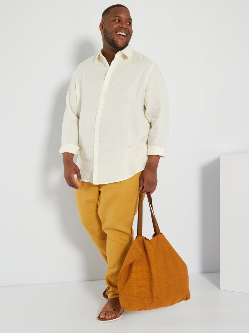 Camisa em linho BRANCO - Kiabi