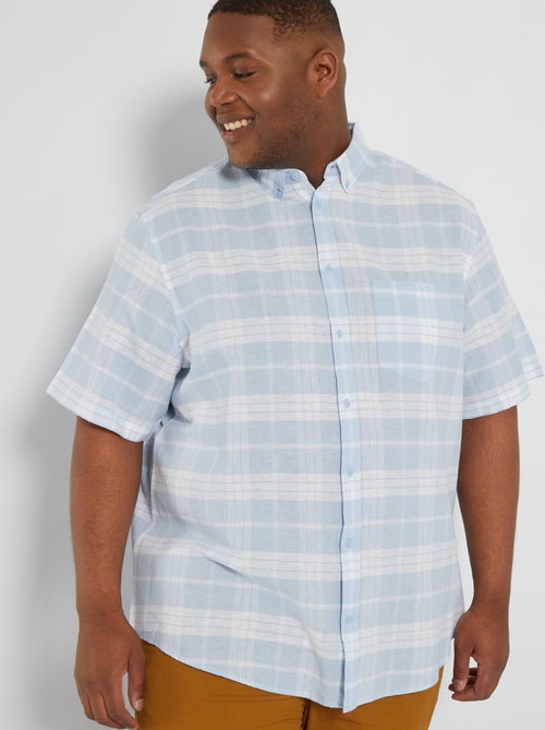 Camisa em linho com flores - Kiabi