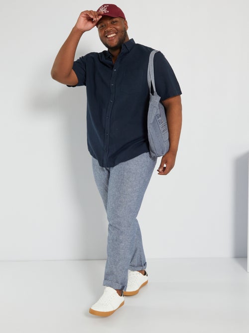 Camisa em linho com flores - Kiabi