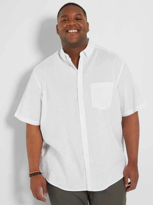 Camisa em linho com flores - Kiabi