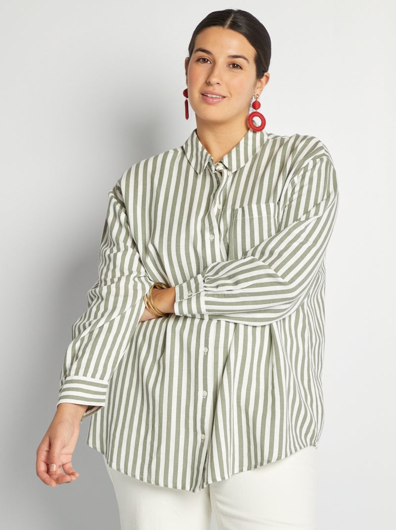 Camisa em linho misturado BEGE - Kiabi
