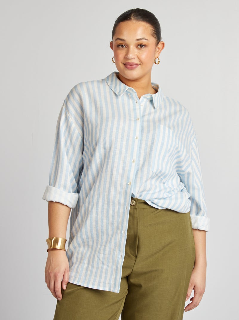 Camisa em linho misturado BEGE - Kiabi