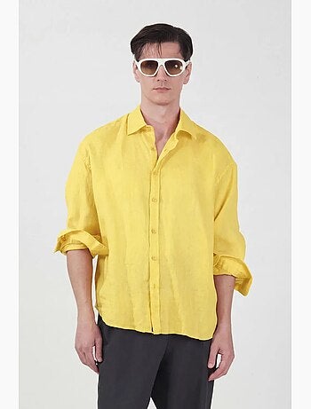 Camisa em linho oversize para homem giesto