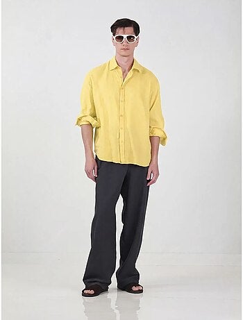 Camisa em linho oversize para homem giesto