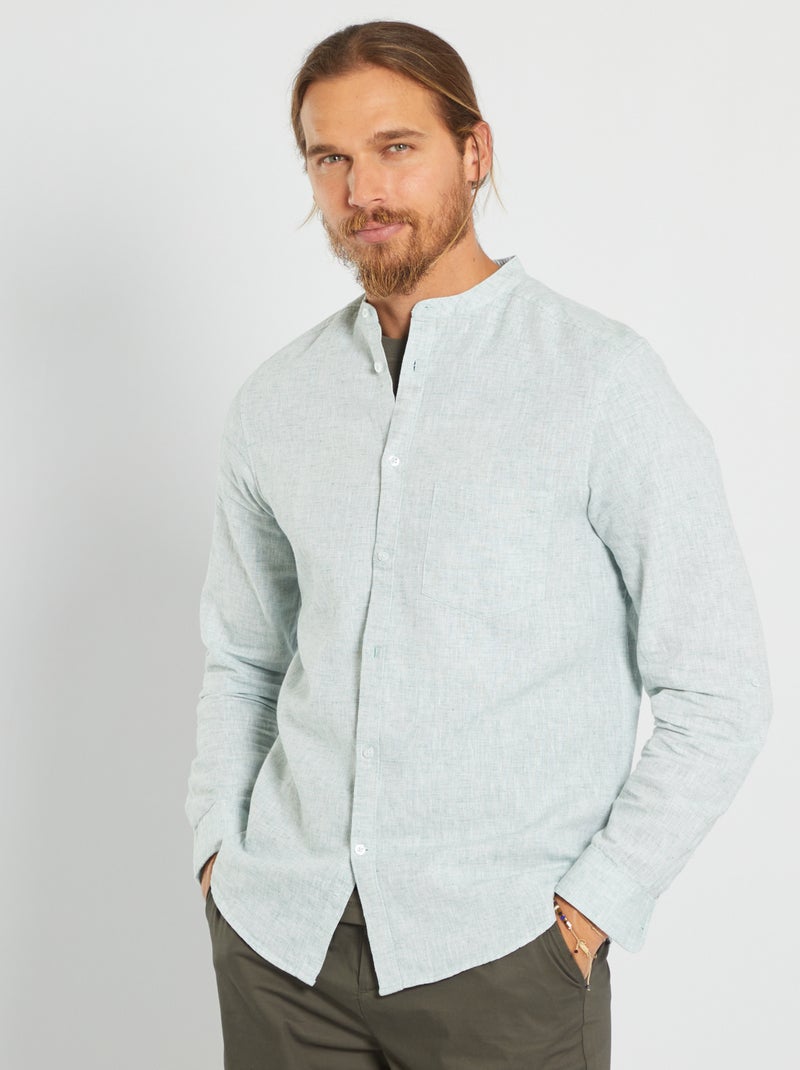 Camisa em linho VERDE - Kiabi