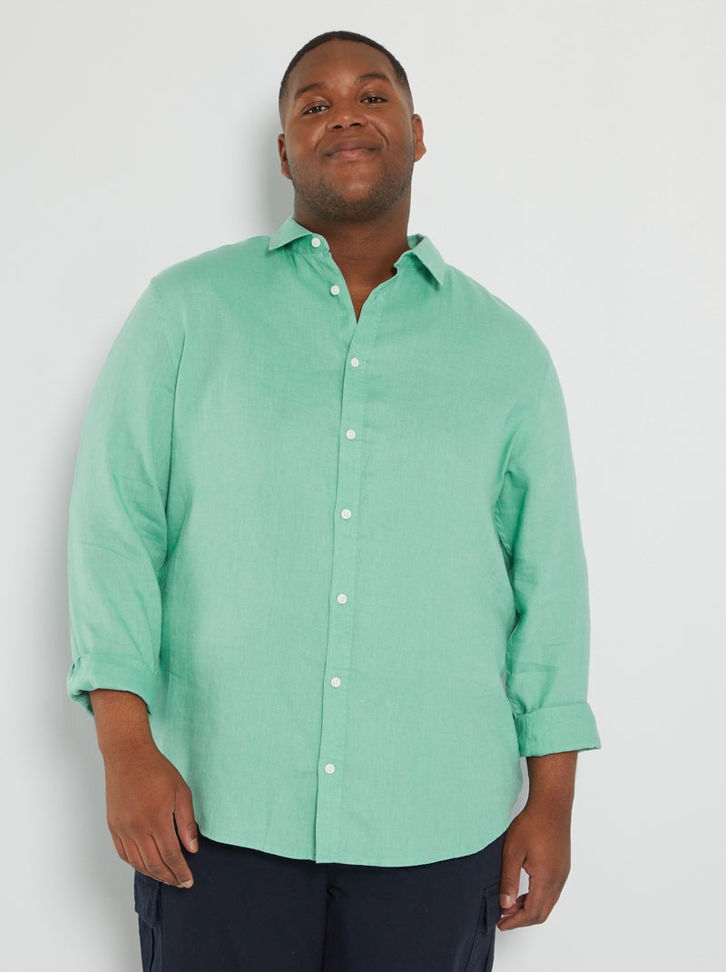 Camisa em linho VERDE - Kiabi