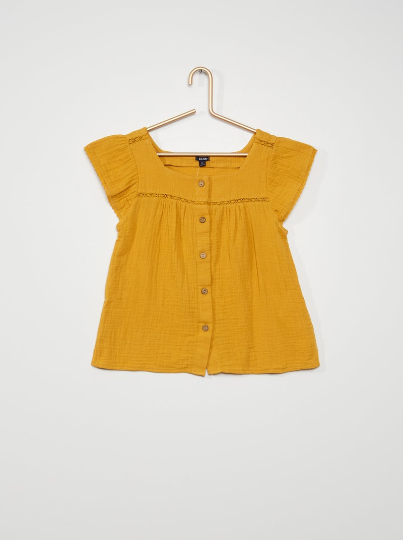 Camisa em malha gofrada BEGE - Kiabi