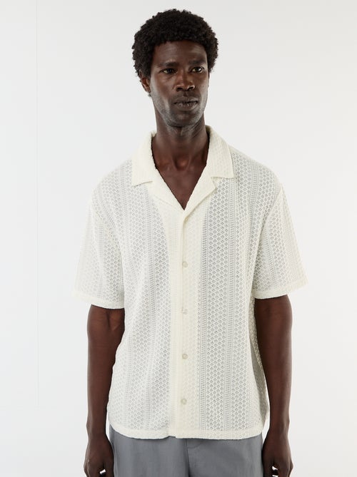 Camisa em malha perfurada de manga curta - Kiabi