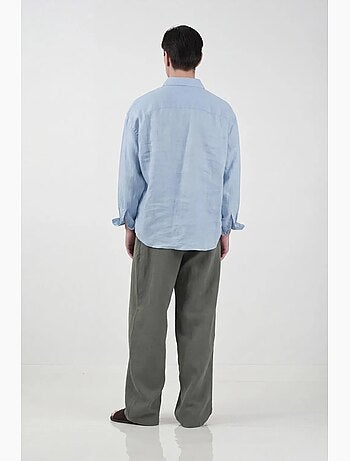 Camisa em mistura de linho oversize para homem giesto