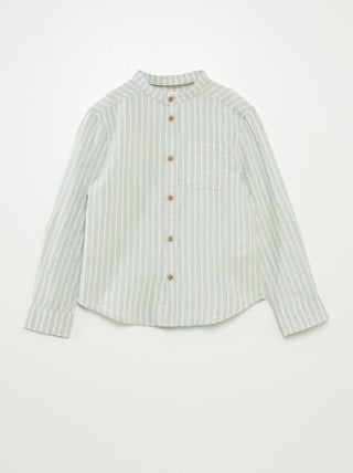 Camisa em mistura de linho