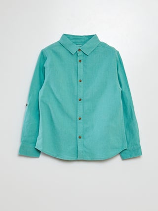 Camisa em mistura de linho