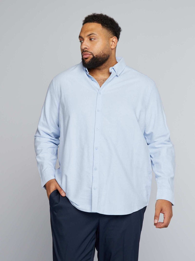 Camisa em oxford AZUL - Kiabi