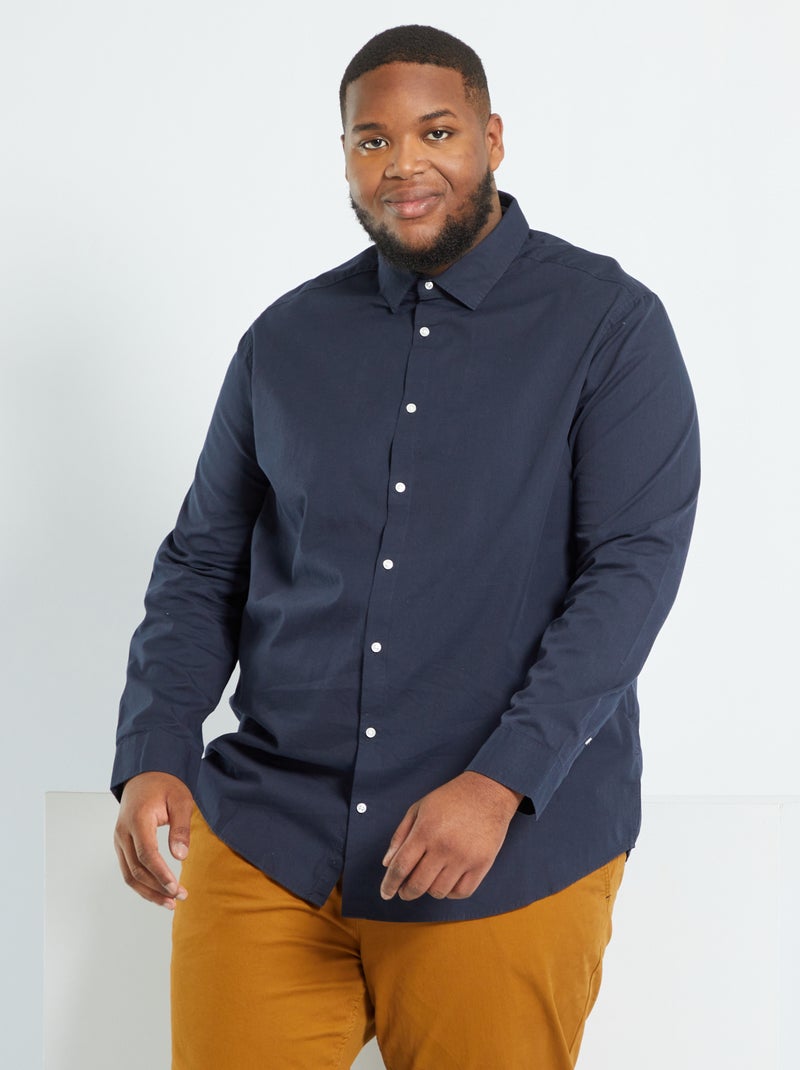 Camisa em oxford AZUL - Kiabi