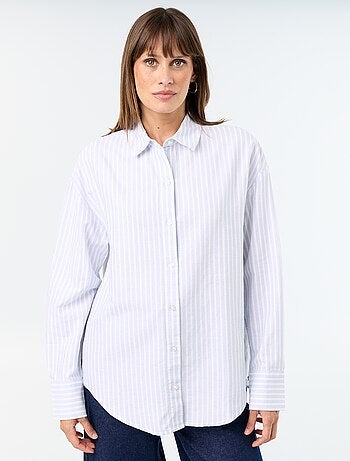 Camisa em oxford com gola de camisa