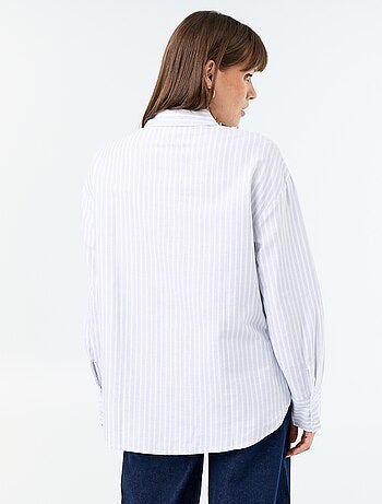 Camisa em oxford com gola de camisa