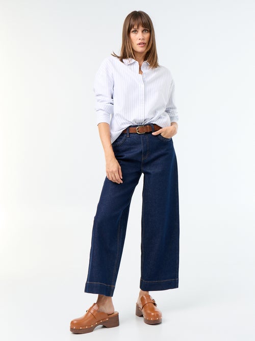 Camisa em oxford com gola de camisa - Kiabi