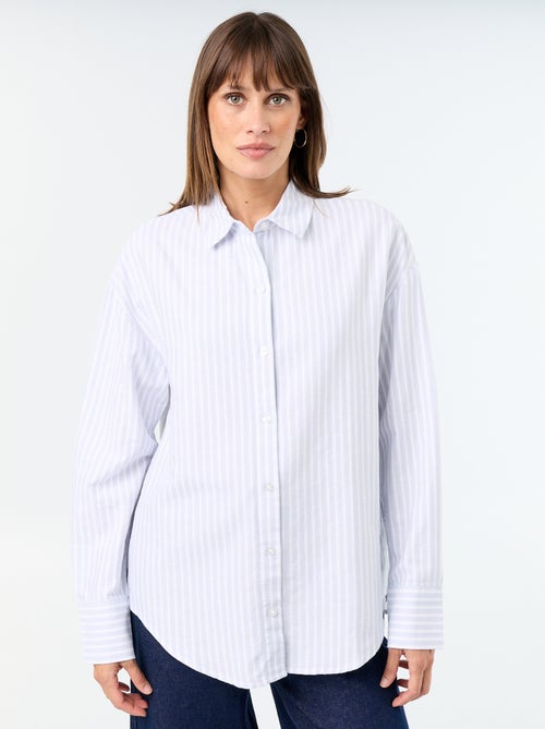 Camisa em oxford com gola de camisa - Kiabi