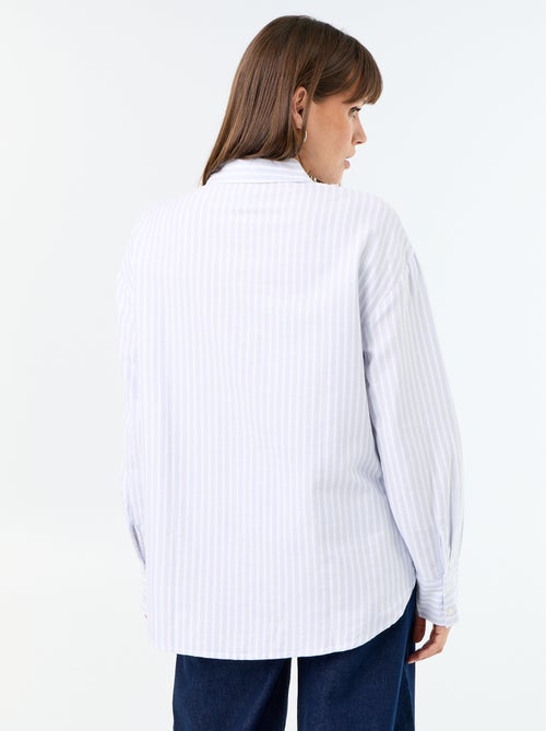 Camisa em oxford com gola de camisa - Kiabi
