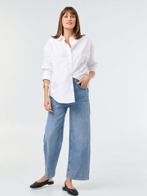 Camisa em oxford com gola de camisa - Kiabi
