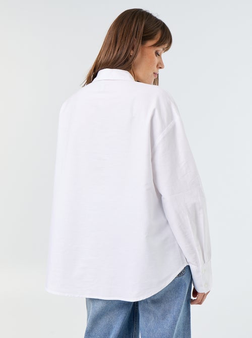 Camisa em oxford com gola de camisa - Kiabi