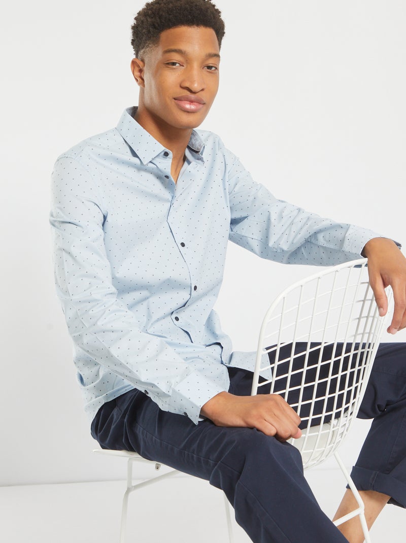 Camisa em popelina +1,90 m AZUL - Kiabi