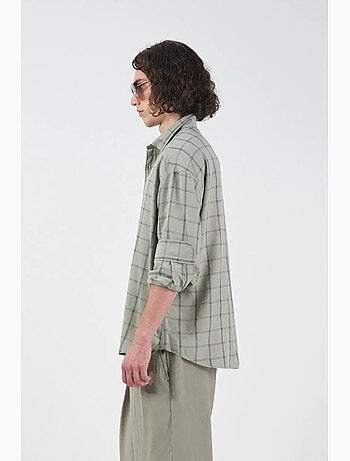 Camisa em popelina aos quadrados oversize giesto