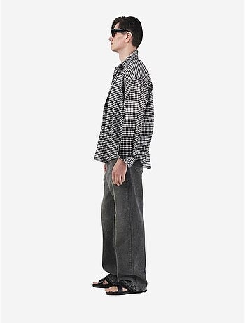 Camisa em popelina aos quadrados para homem giesto