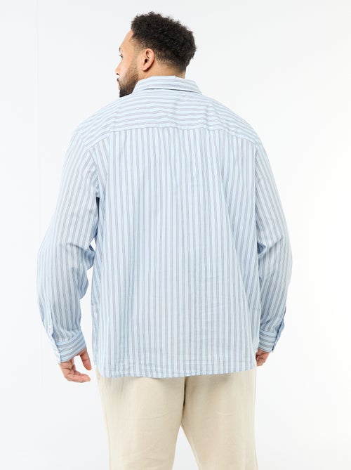 Camisa em popelina às riscas - Kiabi