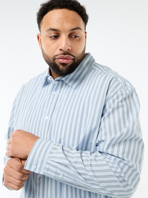 Camisa em popelina às riscas - Kiabi