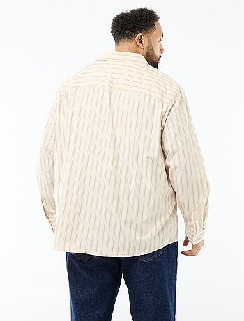 Camisa em popelina às riscas