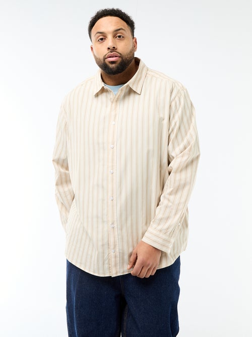 Camisa em popelina às riscas - Kiabi