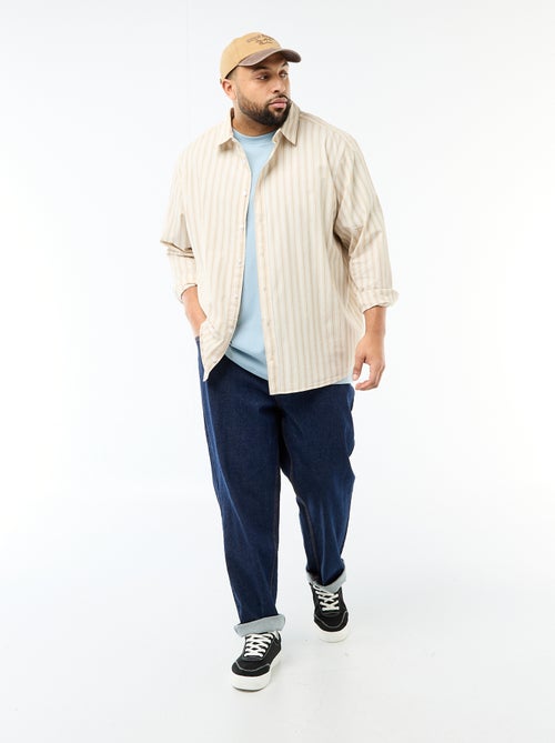 Camisa em popelina às riscas - Kiabi