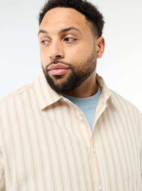 Camisa em popelina às riscas - Kiabi