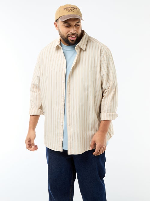 Camisa em popelina às riscas - Kiabi