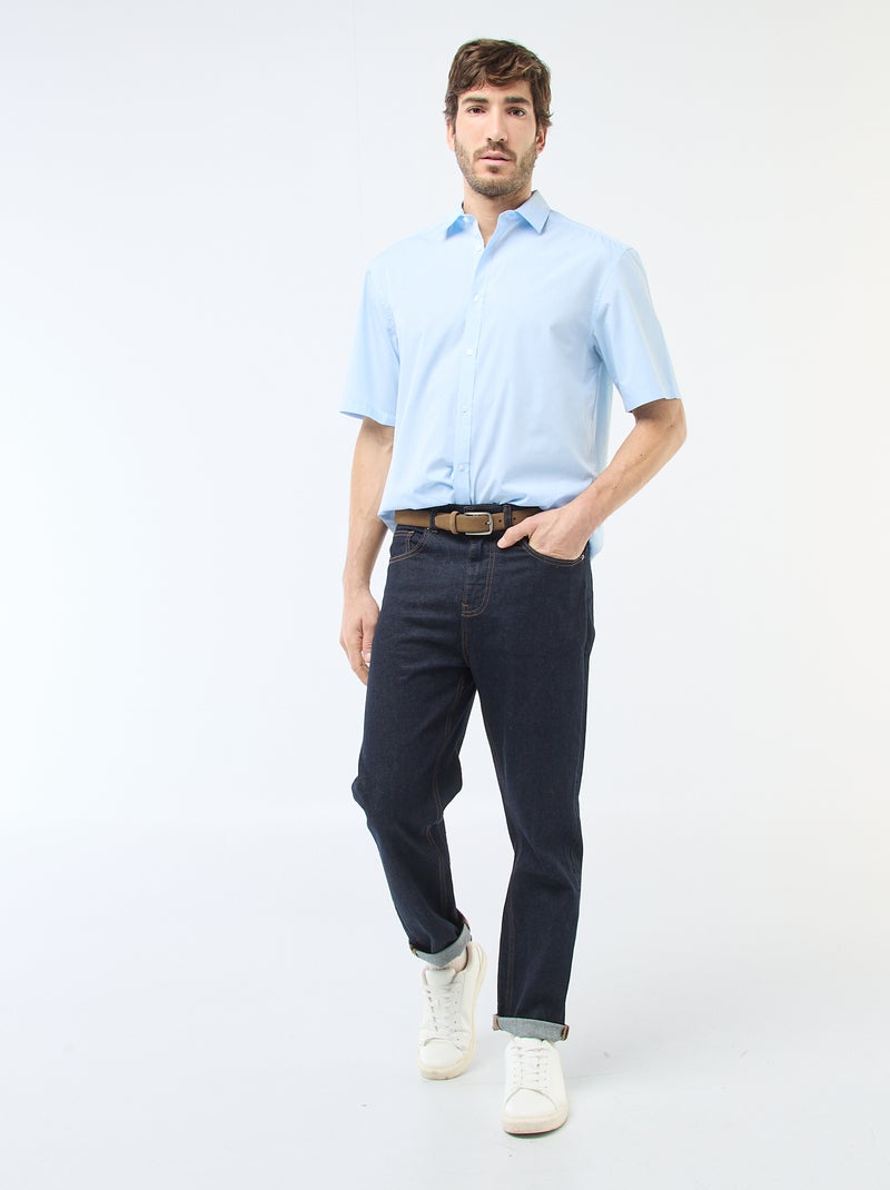 Camisa em popelina Azul - Kiabi