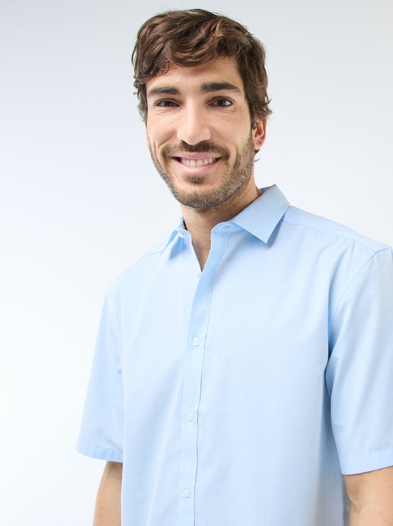 Camisa em popelina Azul - Kiabi