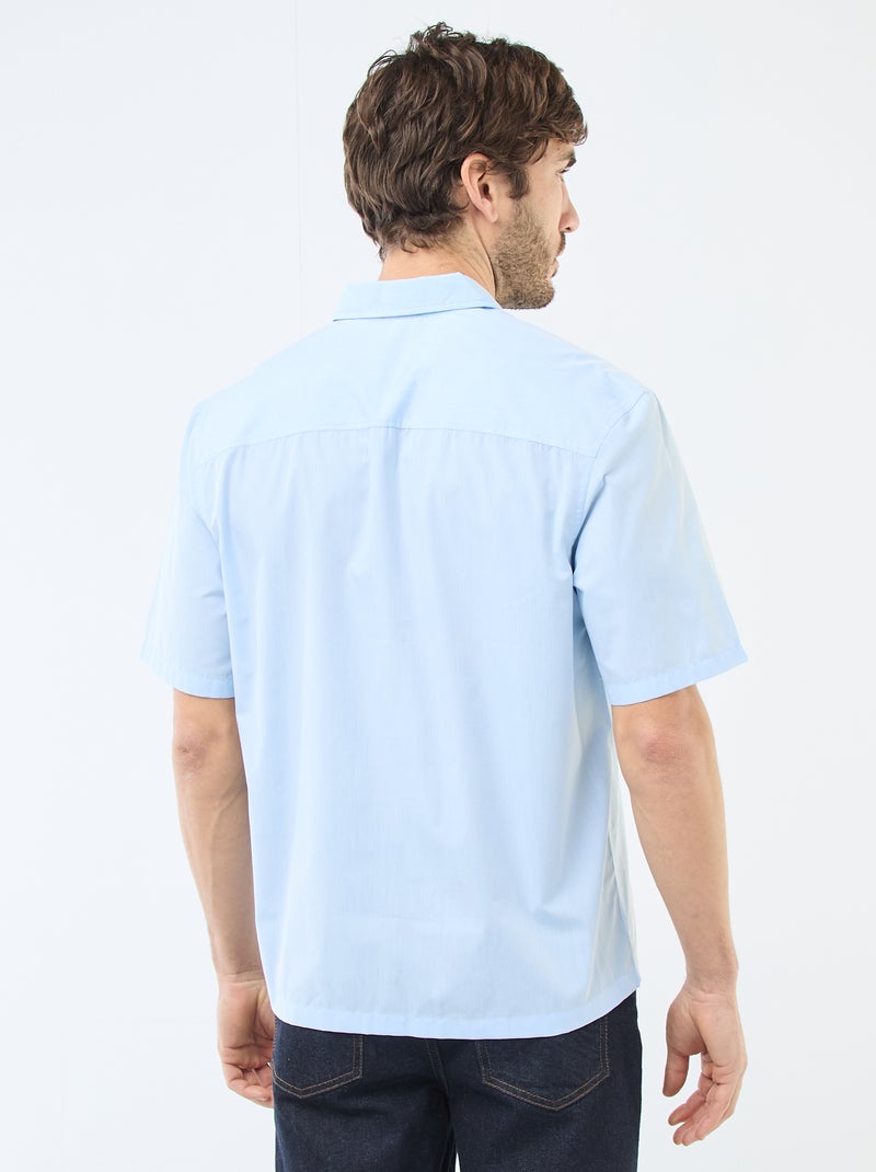 Camisa em popelina Azul - Kiabi