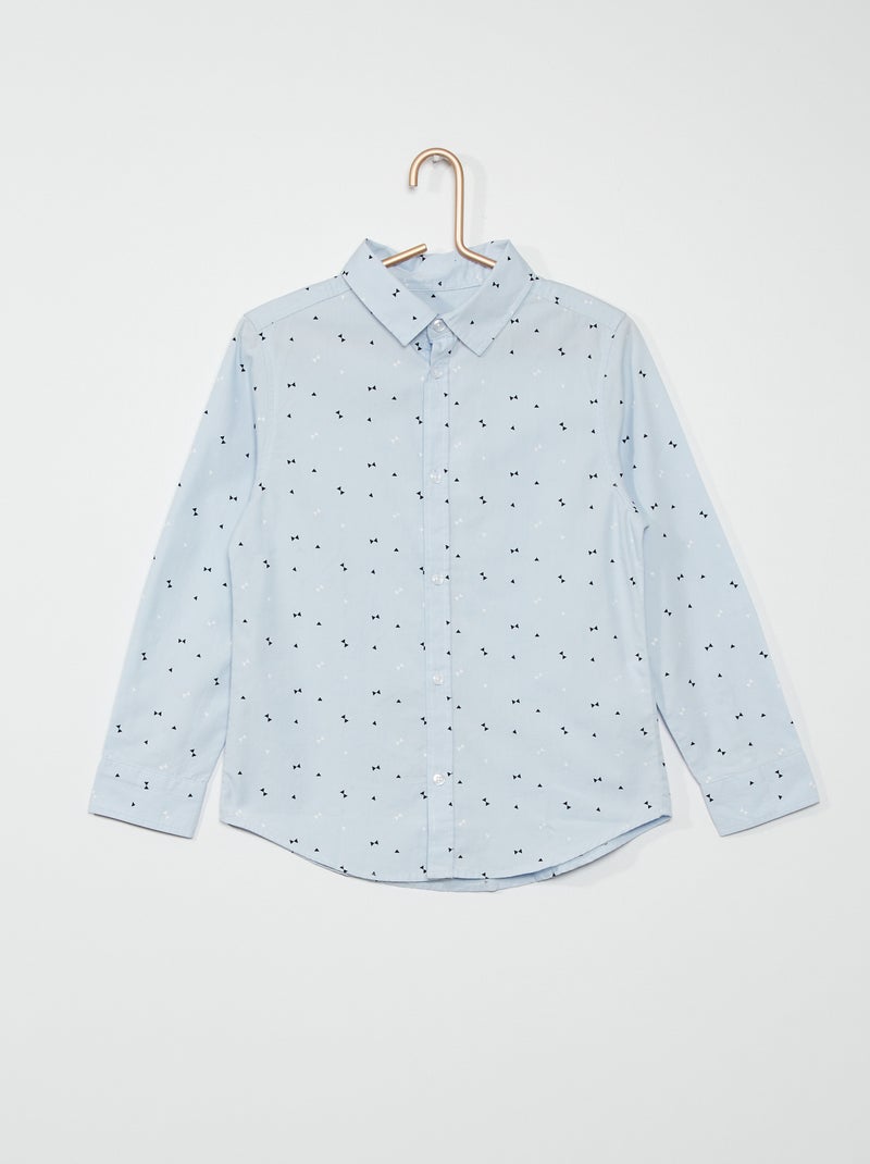 Camisa em popelina AZUL - Kiabi
