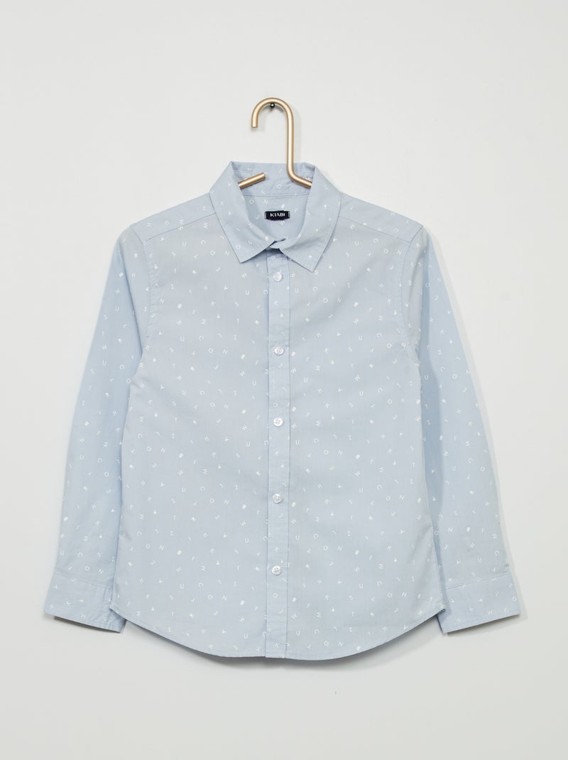 Camisa em popelina AZUL - Kiabi