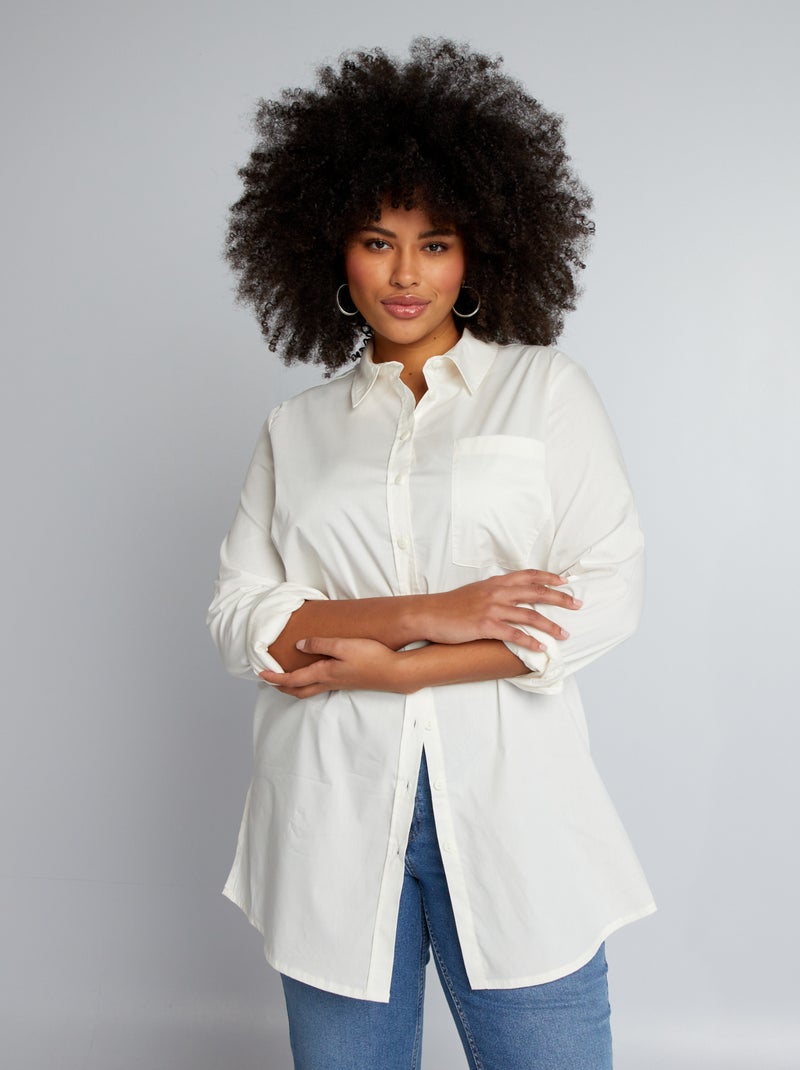 Camisa em popelina BRANCO - Kiabi