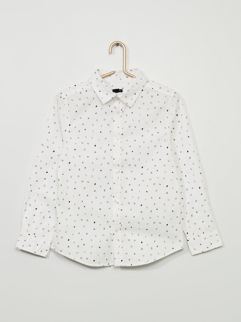 Camisa em popelina BRANCO - Kiabi