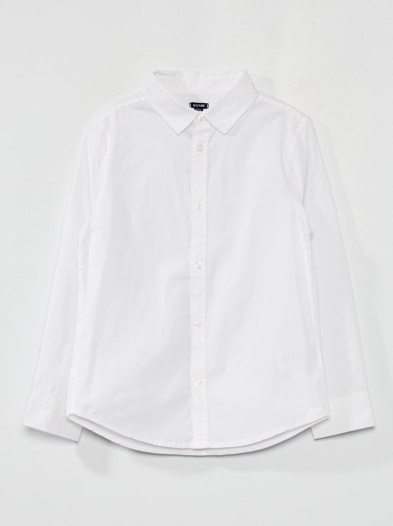 Camisa em popelina Branco - Kiabi