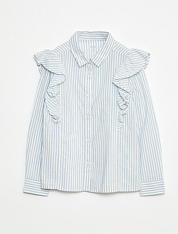Camisa em popelina com folhos