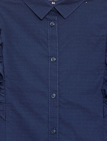Camisa em popelina com folhos