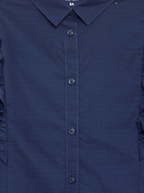 Camisa em popelina com folhos - Kiabi